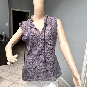 WHBM Purple Lace Blouse